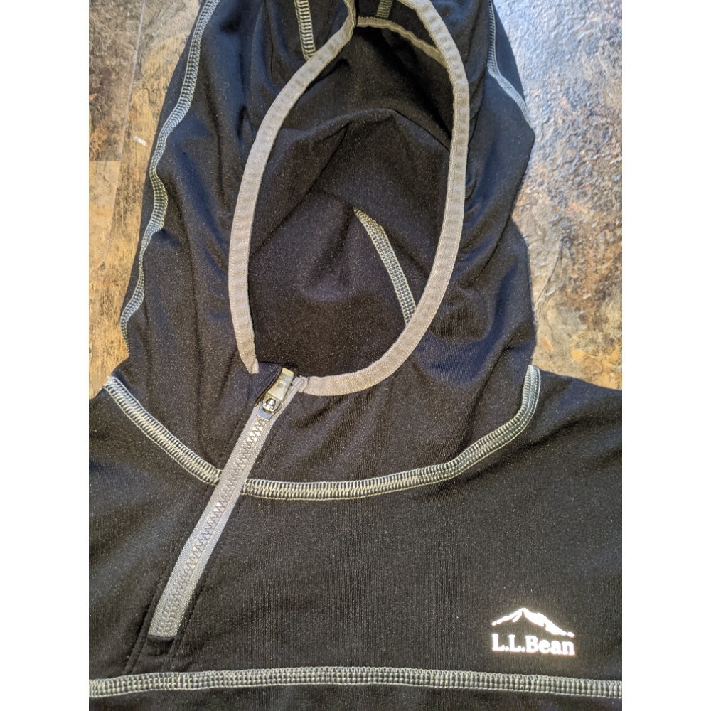 LL Bean 1/4 Zip Hoodie Kids Boy's Pullover Athletic Size XL (18) Black - Picture 4 of 5
